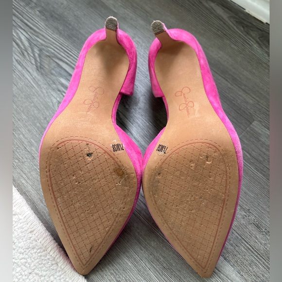 Jessica Simpson Prizma Hot Shot Pink Suede Pump Sz 7.5 - Picture 9 of 9
